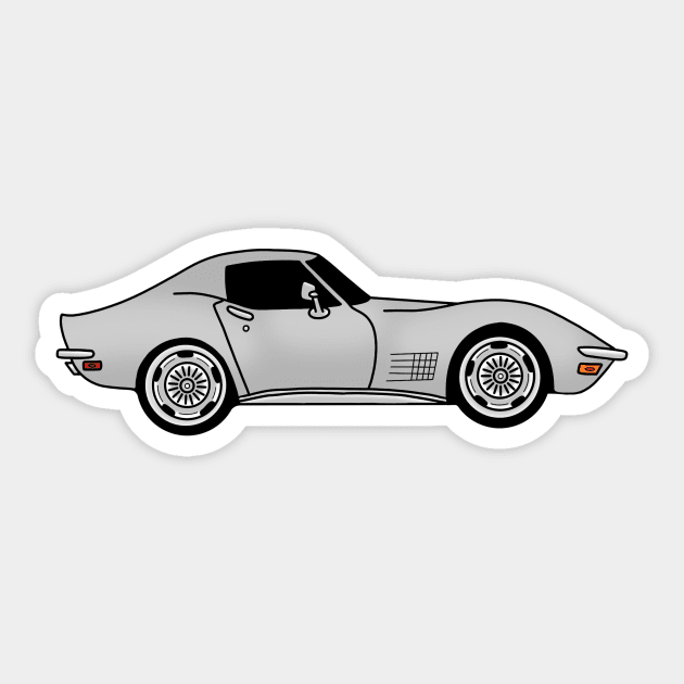 Silver or Gray C3 Corvette Sticker by ally1021